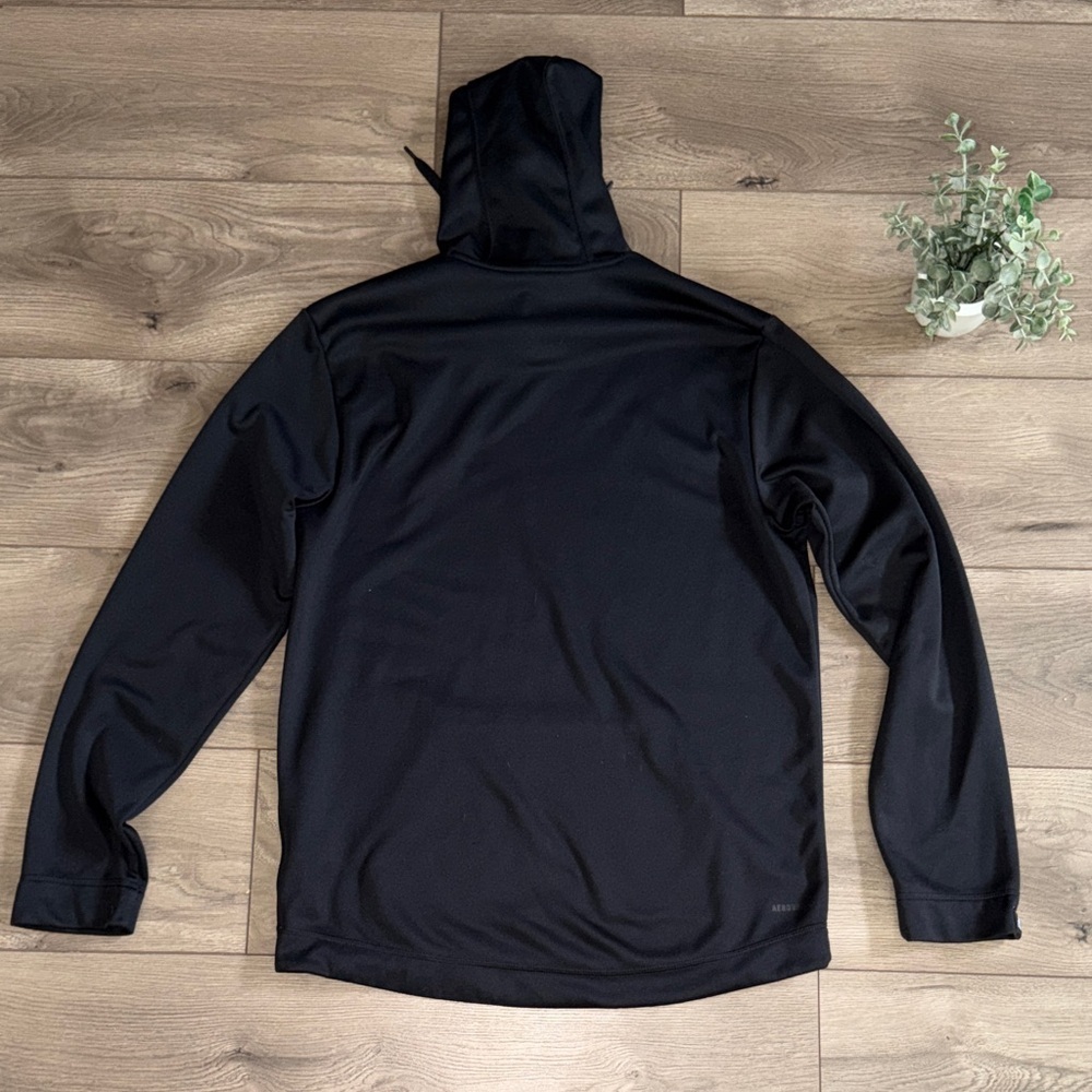 Adidas Black Hoodie with White Logo Size Medium - Picture 5 of 6
